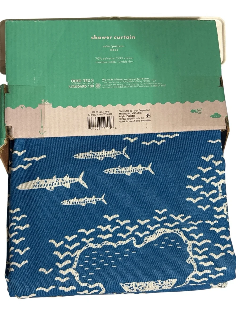 Pillowfort Blue Nautical Shower Curtain
